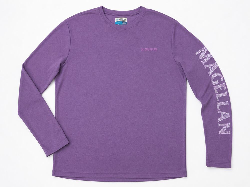 Magellan Outdoors Men's Fishing Gear Long Sleeve Performance Shirt Purple XXL